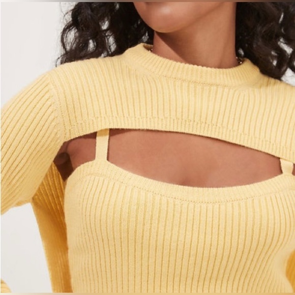 ASTR The Label Astoria Sweater Sunshine Yellow Size M. NWT - Picture 2 of 9